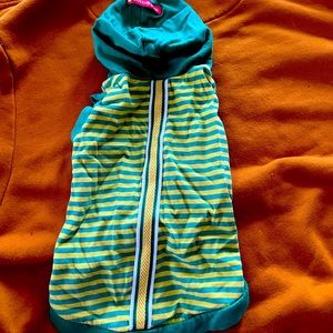 Green and yellow doggie hoodie
